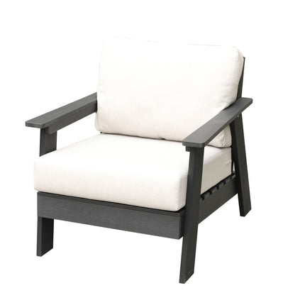 Hazelnut Polymer Outdoor Club Chair with Sunbrella® Cushions