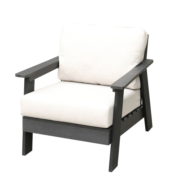 Hazelnut Polymer Outdoor Club Chair with Sunbrella® Cushions