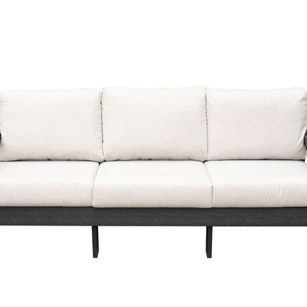 Hazelnut Polymer Outdoor Sofa with Sunbrella® Cushions