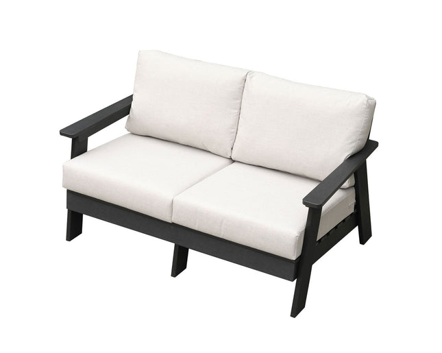Hazelnut Polymer Loveseat with Sunbrella® Cushions