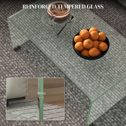 Sage Modern Glass Coffee Table with Safe Rounded Edges