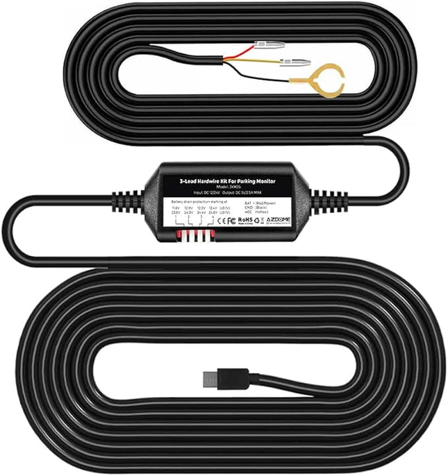 AZDOME JYX05 3-Lead Acc Hardwire Kit Type-C Port