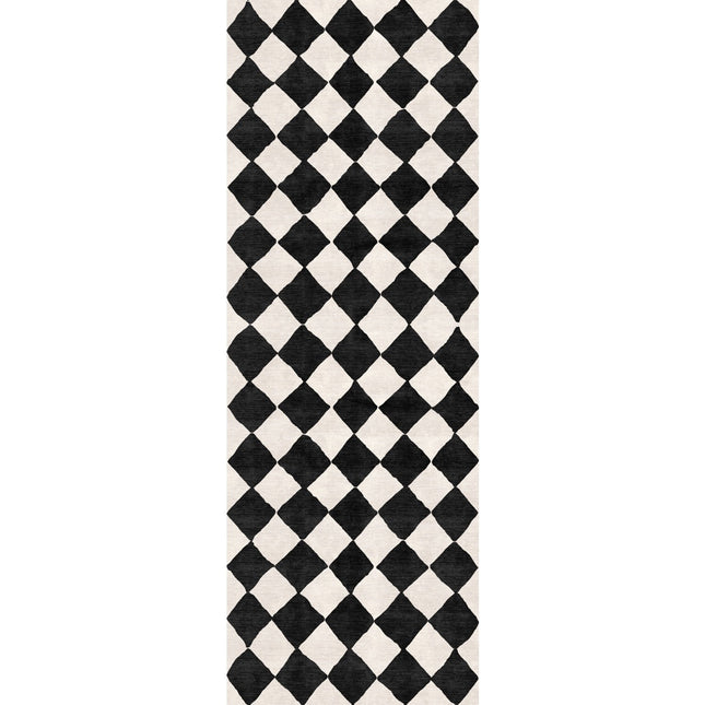 Trestres Checkered Black & Ivory Rug