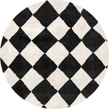 Trestres Checkered Black & Ivory Rug