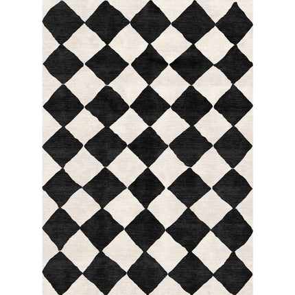 Trestres Checkered Black & Ivory Rug