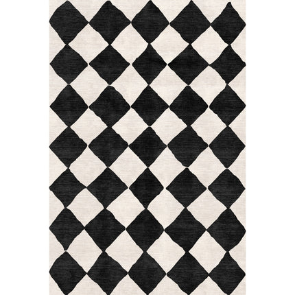 Trestres Checkered Black & Ivory Rug