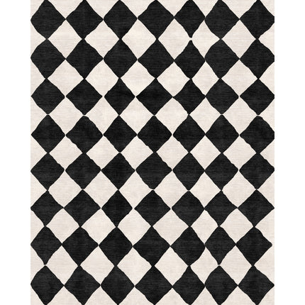 Trestres Checkered Black & Ivory Rug