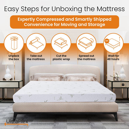 UltraFlex SleepTight – Canadian Made- Gel Memory Foam Mattress | CertiPUR-US® Certified, Cooling, Pressure Relief, Medium Firm, Fiberglass-Free, Bamboo Cover | Ideal for Bunk Beds, RVs & All Frames | Spinal Support & Motion Isolation