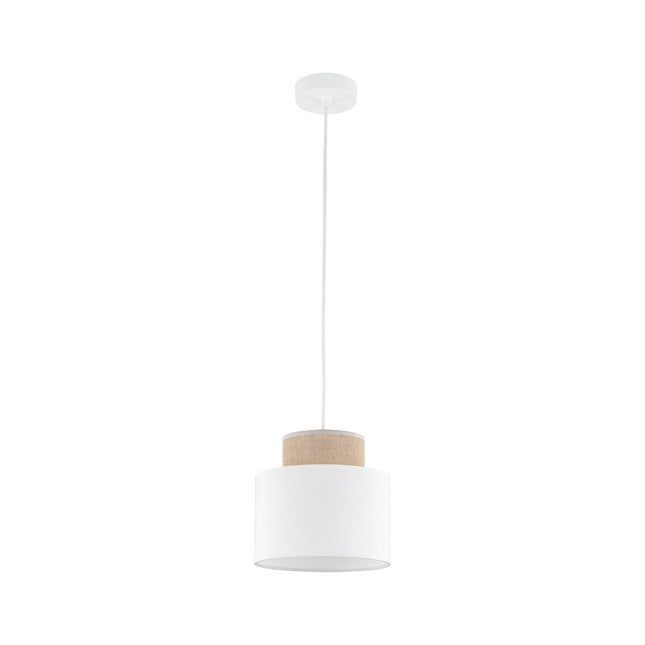 DUO White Jute Natural Pendant Light