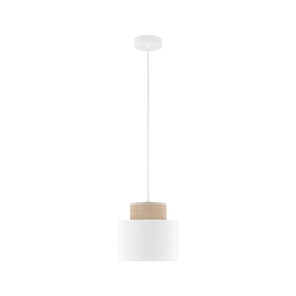 DUO White Jute Natural Pendant Light