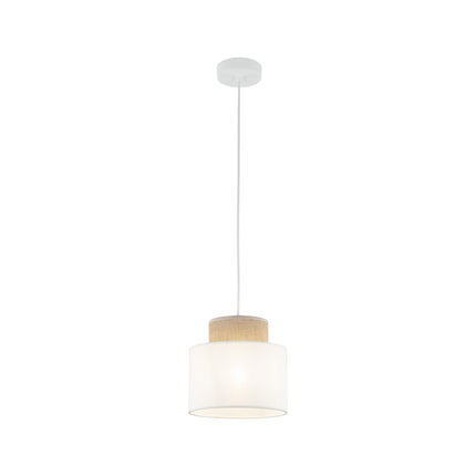 DUO White Jute Natural Pendant Light