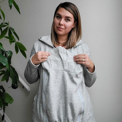 2-in-1 Fleece Baby Carrying Hoodie