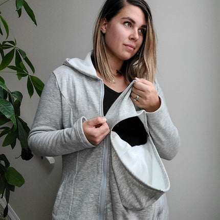 2-in-1 Fleece Baby Carrying Hoodie