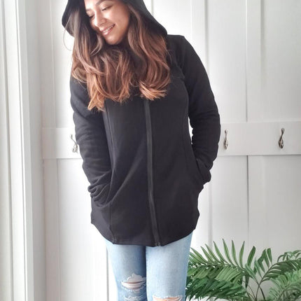 2-in-1 Fleece Baby Carrying Hoodie