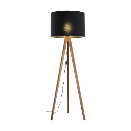 GRAND Walnut Black Mid-Century Modern Floor Lamp