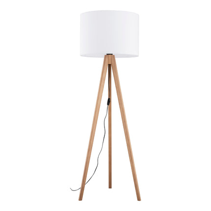 GRAND Pine White Mid-Century Modern Floor Lamp
