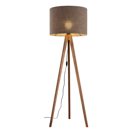 GRAND Walnut Brown Mid-Century Modern Floor Lamp