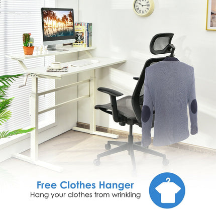 Height Adjustable Ergonomic High Back Mesh Office Chair with Hanger-Black