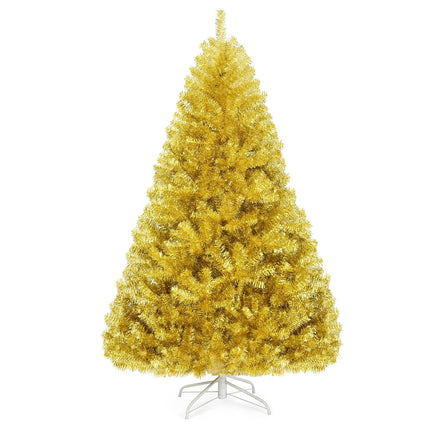 6/7.5 Feet Artificial Tinsel Christmas Tree Hinged with Foldable Stand-7.5 ft