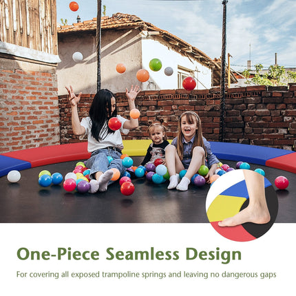 12 Feet Waterproof and Tear-Resistant Universal Trampoline Safety Pad Spring Cover-Blue