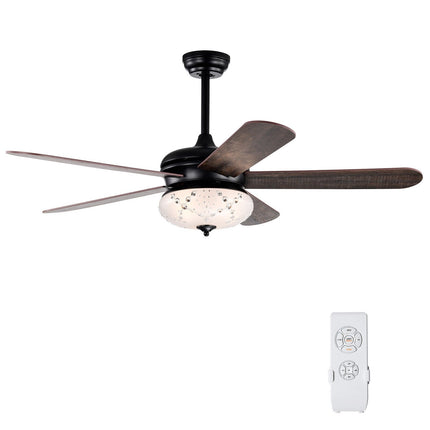 52 Inches Ceiling Fan with Remote Control-Oak