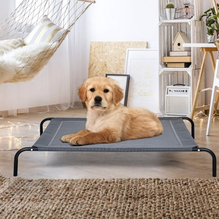 Large Pet Bed Indoor Outdoor Camping Steel Frame Elevated Pet Cot Mat-XL