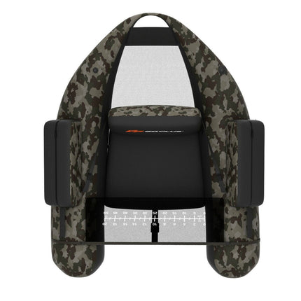 Inflatable Fishing Float Tube with Pump Storage Pockets and Fish Ruler-Beige