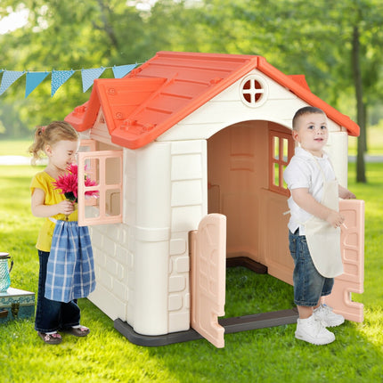 Kid’s Playhouse Pretend Toy House For Boys and Girls 7 Pieces Toy Set-Blue
