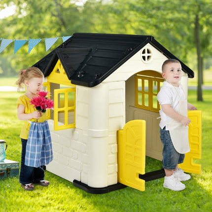 Kid’s Playhouse Pretend Toy House For Boys and Girls 7 Pieces Toy Set-Blue