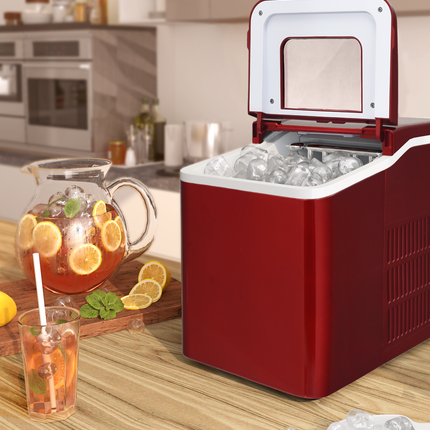 26lbs/24h Portable Countertop Ice Maker Machine with Scoop 9 Ice Cubes Ready in 8 minutes-Black