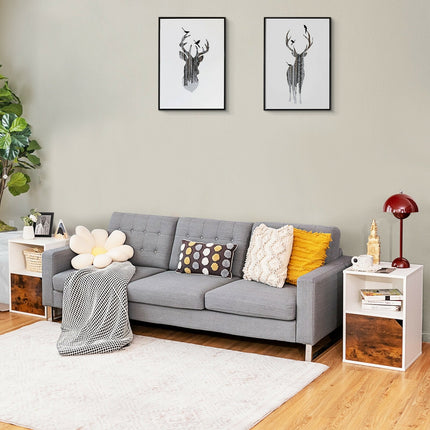 Set of 2 Nightstands Side End Table for Living Room-Black