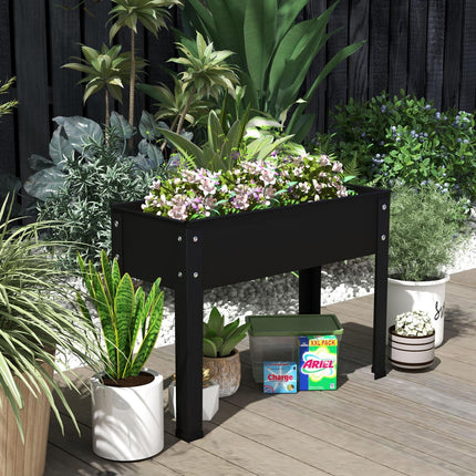 Metal Raised Garden Bed with Legs and Drainage Hole for Vegetable Flower-40 x 11 x 31.5 inches