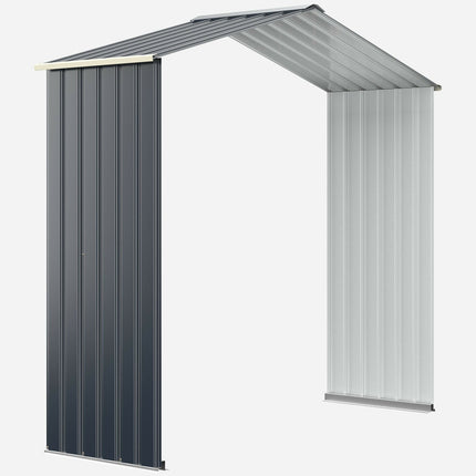 Outdoor Storage Shed Extension Kit for 9.1 Feet Shed-Gray