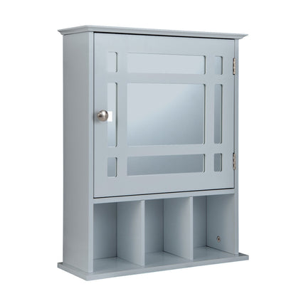 Wall Mounted and Mirrored Bathroom Cabinet-Brown