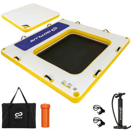 8 ft x 8 ft Inflatable Dock Platform with Mesh Swim Lounge