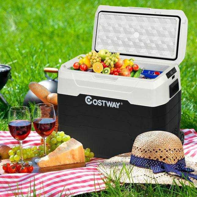 42 QT Portable Dual-Zone Car Refrigerator-White