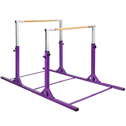 Kids Double Horizontal Bars Gymnastic Training Parallel Bars Adjustable-Blue