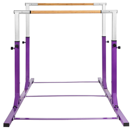 Kids Double Horizontal Bars Gymnastic Training Parallel Bars Adjustable-Blue