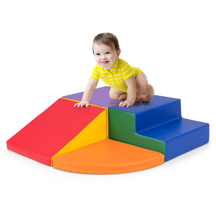4-Piece Climb and Crawl Foam Block Play Set for Infant Baby-Black