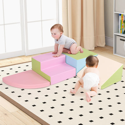 4-Piece Climb and Crawl Foam Block Play Set for Infant Baby-Black