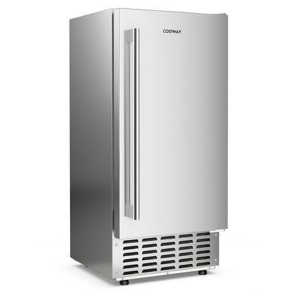 Under Counter Nugget Ice Maker with Self-Cleaning and 24H Timer-Silver