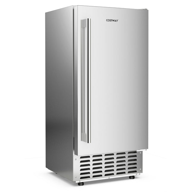 Under Counter Nugget Ice Maker with Self-Cleaning and 24H Timer-Silver