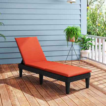 Patio Lounge Chair 3-Position Adjustable Backrest and Cushion-Blue