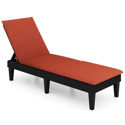 Patio Lounge Chair 3-Position Adjustable Backrest and Cushion-Blue