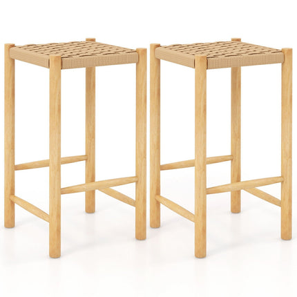 26 Inch Dining Bar Stool Set of 2-Natural