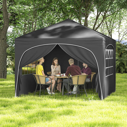 10 X 10 FT Pop up Canopy Tent with 4 Removable Sidewall-Blue