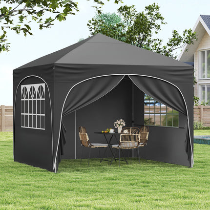 10 X 10 FT Pop up Canopy Tent with 4 Removable Sidewall-Blue