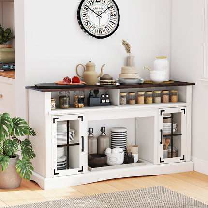 TV Stand with LED Lights and Remote Control-Black