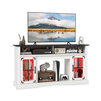 TV Stand with LED Lights and Remote Control-Black