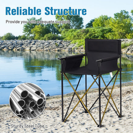 Portable 38 Inch Oversized High Camping Fishing Folding Chair